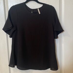 Lime n Chili Black ruffled short sleeve dress top